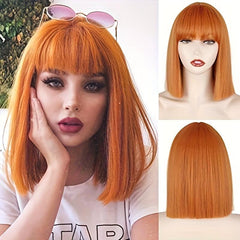 Ombre Blonde Bob Layered Wig with Bangs
