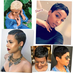 Short Pixie Cut Wig With Bangs for Women