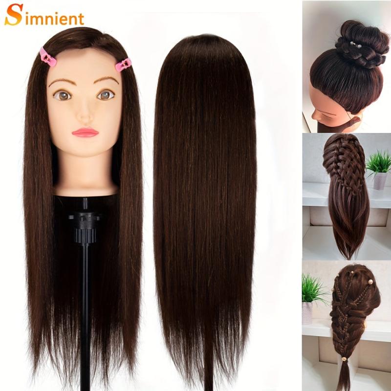 Golden/Brown Female Mannequin Training Doll Head 80 Real Hair