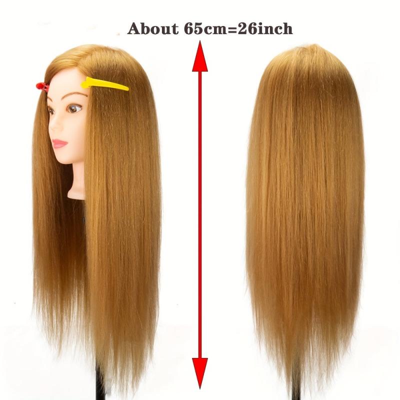 Golden/Brown Female Mannequin Training Doll Head 80 Real Hair