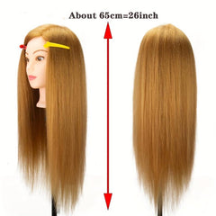 Golden/Brown Female Mannequin Training Doll Head 80 Real Hair