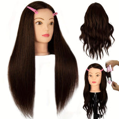 Golden/Brown Female Mannequin Training Doll Head 80 Real Hair