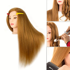 Golden/Brown Female Mannequin Training Doll Head 80 Real Hair