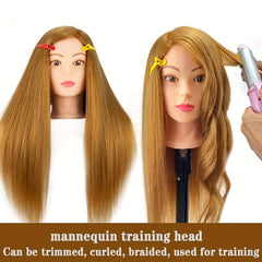 Golden/Brown Female Mannequin Training Doll Head 80 Real Hair