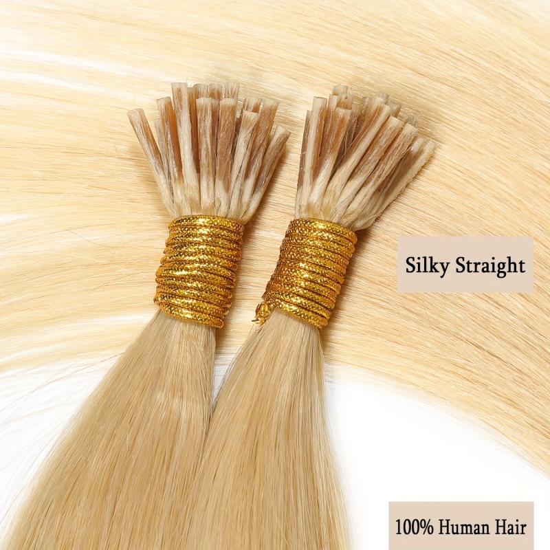 50g Human Hair I Tip Hair Extensions Long Straight Hair Pieces Natural Look