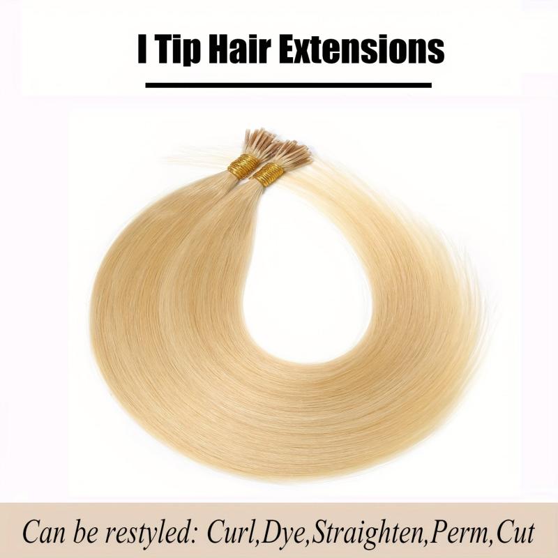 50g Human Hair I Tip Hair Extensions Long Straight Hair Pieces Natural Look