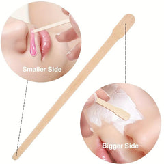 100PCS Wooden Wax Sticks Disposable Depilation Spatula