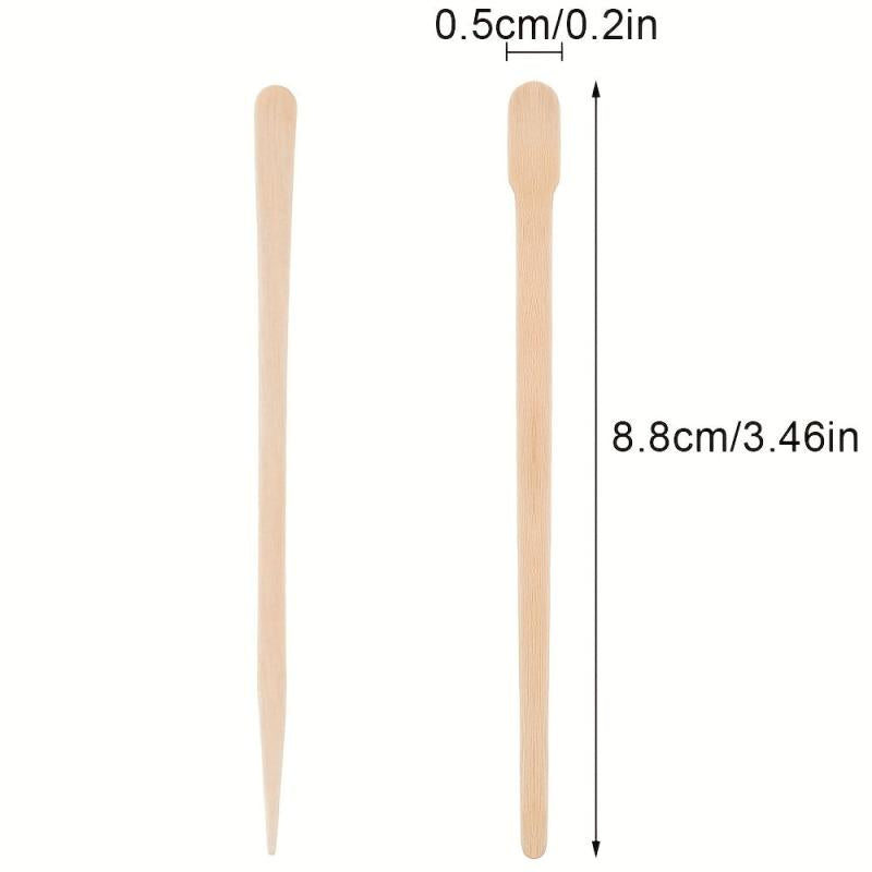 100PCS Wooden Wax Sticks Disposable Depilation Spatula