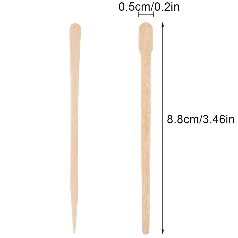 100 Wooden Wax Sticks for Hair Removal Pack