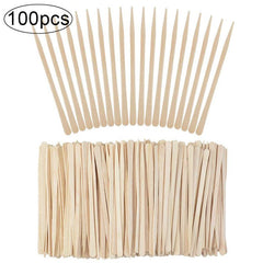 100 Wooden Wax Sticks for Hair Removal Pack