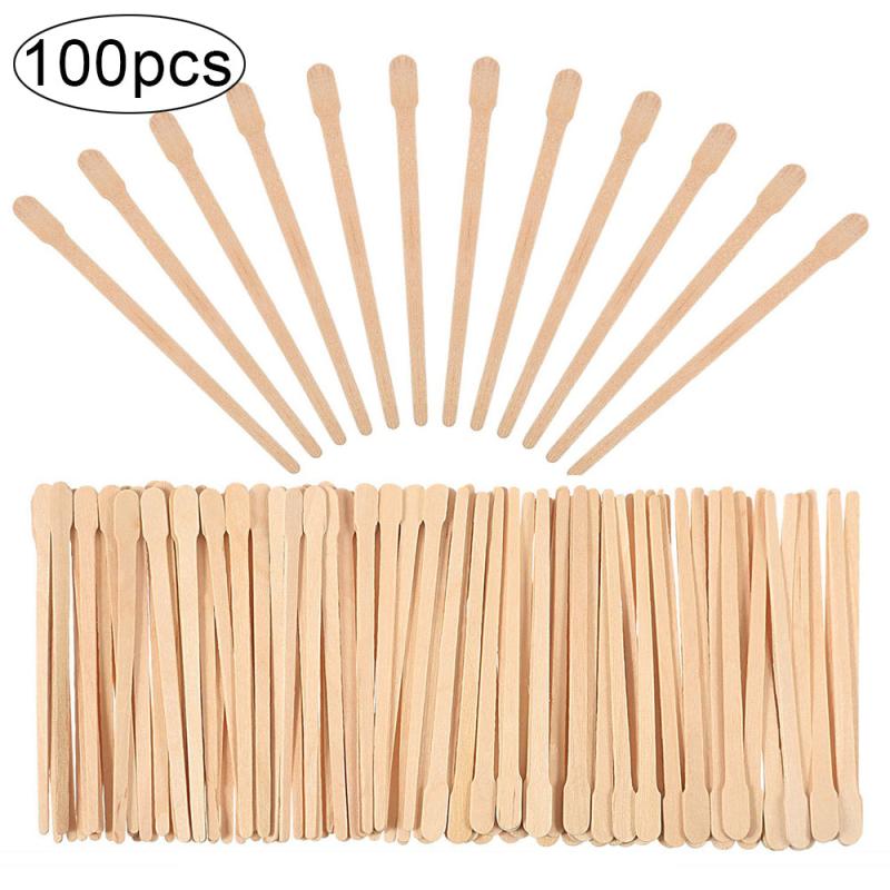 100 Wooden Wax Sticks for Hair Removal Pack