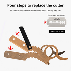 Barber Razor Haircut Beard Shaving Tool - Manual Depilation Razor