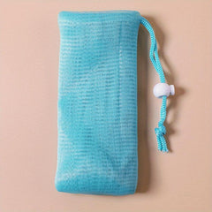Exfoliating Mesh Soap Saver Pouch - Face Cleansing Foaming Net Bag