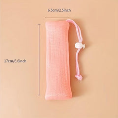 Exfoliating Mesh Soap Saver Pouch - Face Cleansing Foaming Net Bag