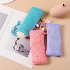 Exfoliating Mesh Soap Saver Pouch - Face Cleansing Foaming Net Bag