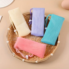 Exfoliating Mesh Soap Saver Pouch - Face Cleansing Foaming Net Bag