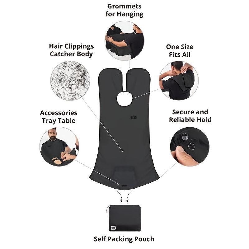 Beard Bib Apron For Men Hair Catcher - Shaving Grooming Accessories