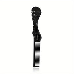 Vintage Folding Comb Metal Skeleton Pattern Pocket Hair Beard Styling Comb