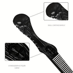 Vintage Folding Comb Metal Skeleton Pattern Pocket Hair Beard Styling Comb