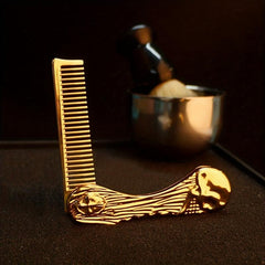 Vintage Folding Comb Metal Skeleton Pattern Pocket Hair Beard Styling Comb