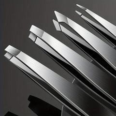 Professional Stainless Steel Tweezers for Eyebrows and Facial Hair Removal