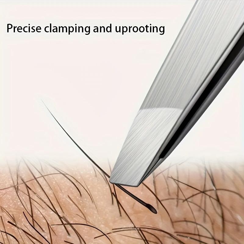 Professional Stainless Steel Tweezers for Eyebrows and Facial Hair Removal