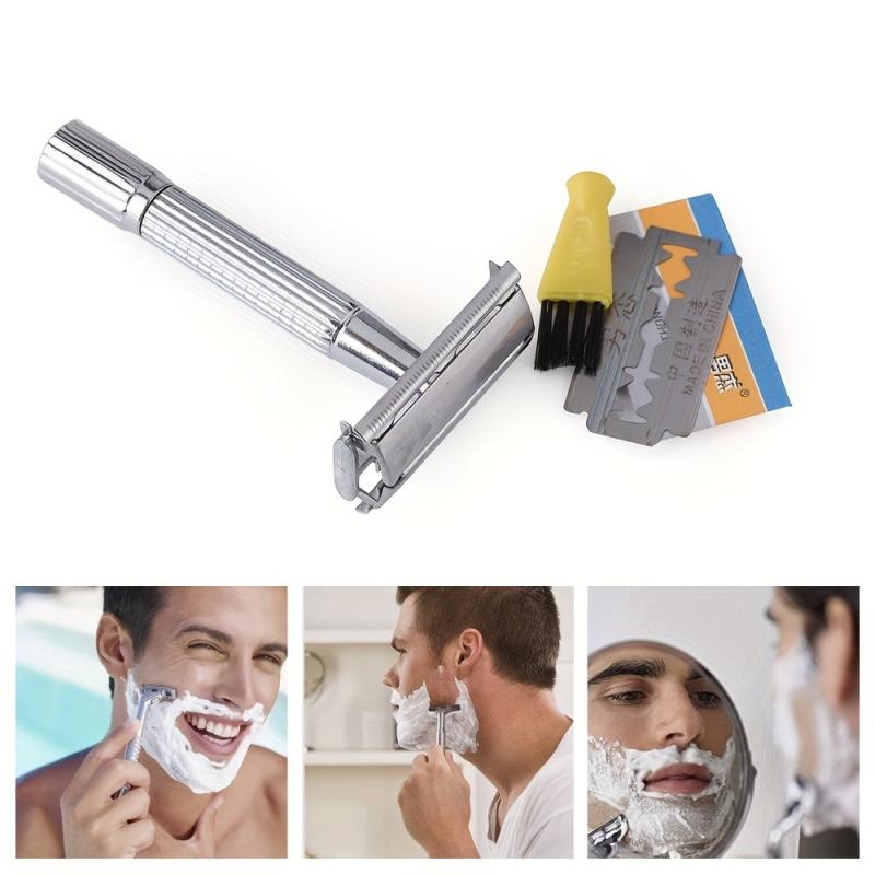 Platinum Butterfly Open Razor with Stainless Steel Blade and Travel Case