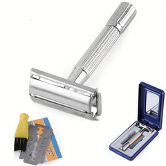 Platinum Butterfly Open Razor with Stainless Steel Blade and Travel Case