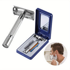 Platinum Butterfly Open Razor with Stainless Steel Blade and Travel Case