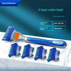 Men 5 Blade Razor & 8 Blade Refills for Smooth Shave