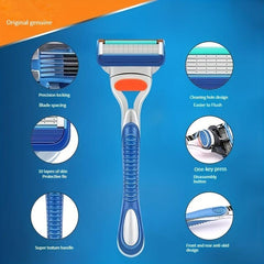 Men 5 Blade Razor & 8 Blade Refills for Smooth Shave