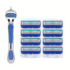 Men 5 Blade Razor & 8 Blade Refills for Smooth Shave