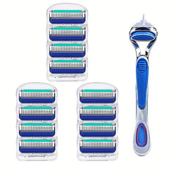 Vintage 5-Layer Manual Razor Set with 12-24 Refills