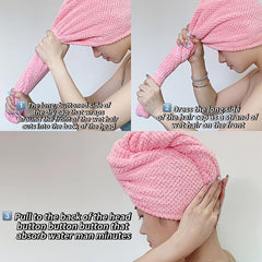 Quick Drying Hair Towel Wrap Double Layer Thickened for Women