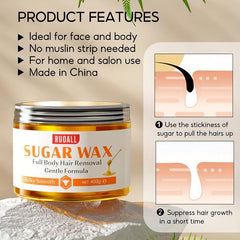 Sugar Wax Hair Remover For Men & Women 100% Natural Formula 400g