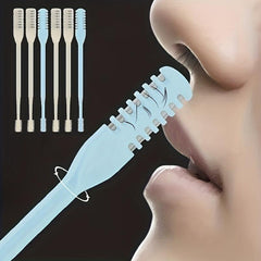 6pcs Dual Sided Nose Hair Scraper & Small Scissors for Men and Women