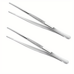 2pcs Stainless Steel Tweezers for BBQ Repair Silvery Durable