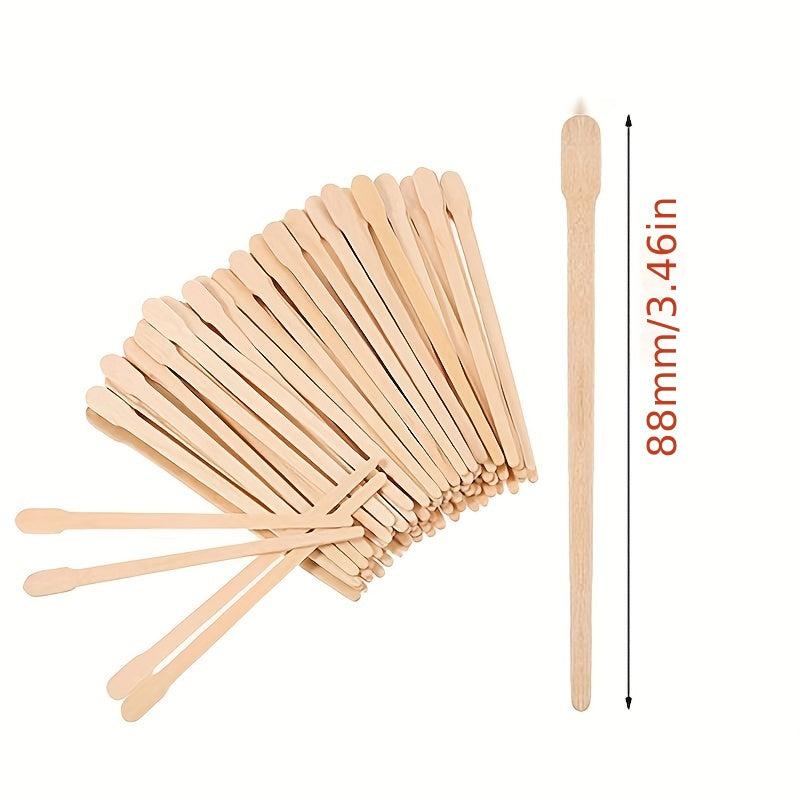 100PCS Wooden Wax Sticks Hair Removal Spatula Beauty Tool
