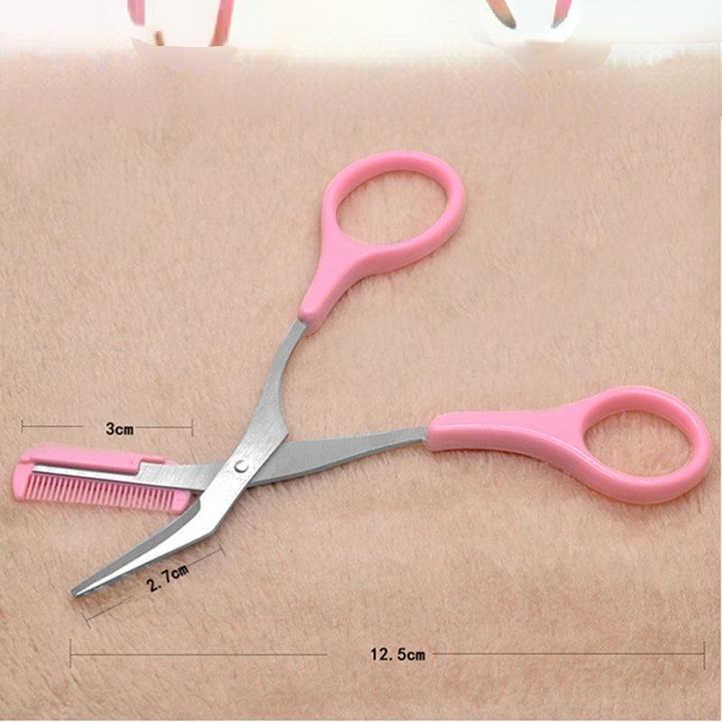 Stainless Steel Eyebrow Scissors with Comb for Hair Removal and Grooming