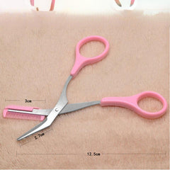 Stainless Steel Eyebrow Scissors with Comb for Hair Removal and Grooming