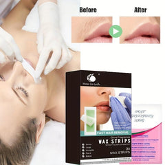 30PCS Body Wax Strips for Painless Hair Removal with Wet Tissues