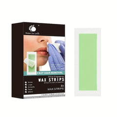 30PCS Body Wax Strips for Painless Hair Removal with Wet Tissues