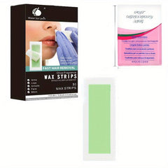 30PCS Body Wax Strips for Painless Hair Removal with Wet Tissues