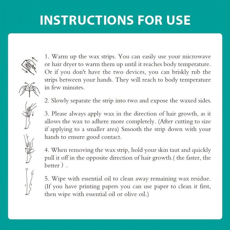 24pcs Painless Wax Strips for Face Legs Arms Underarm Bikini