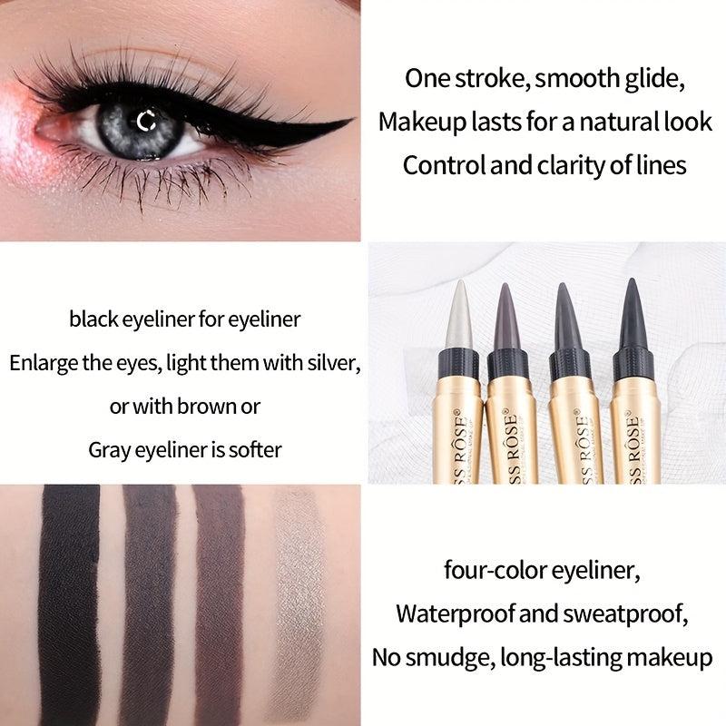 Waterproof Eyeliner Pen Rich Colorful Smudge Proof Silvery Brown Taupe