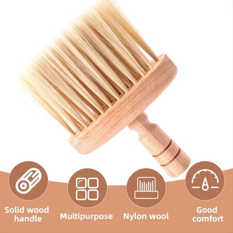 Professional Barber Neck Duster Brush Soft Hair Cutting Tool Wooden Handle