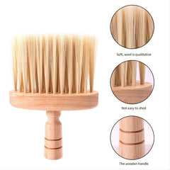 Professional Barber Neck Duster Brush Soft Hair Cutting Tool Wooden Handle