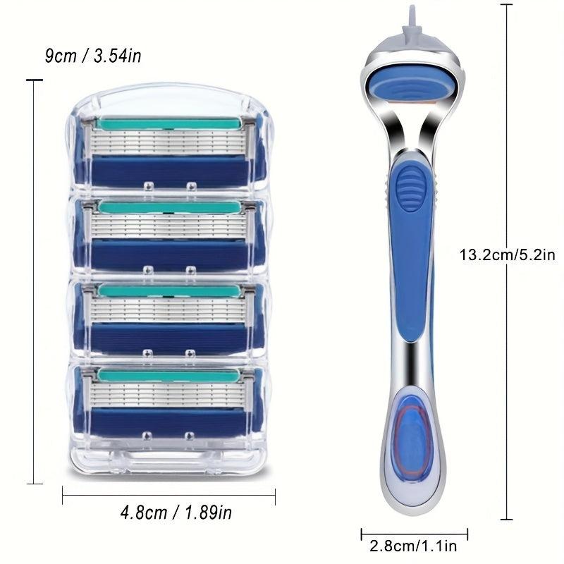 5-Layer Stainless Steel Manual Shaving Razor with Blades