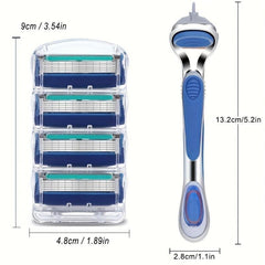 5-Layer Stainless Steel Manual Shaving Razor with Blades
