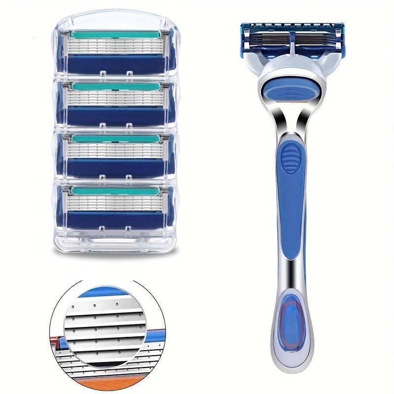 5-Layer Stainless Steel Manual Shaving Razor with Blades